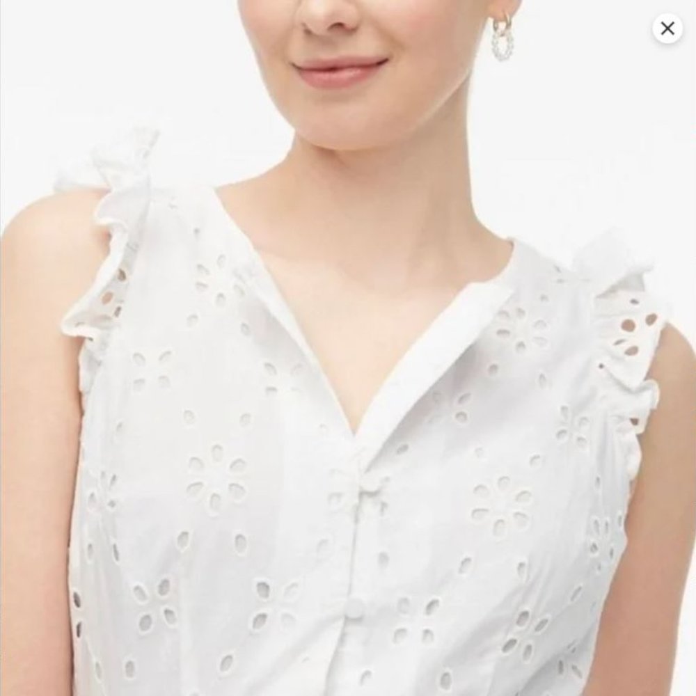 J. Crew Eyelet Shirtdress in White